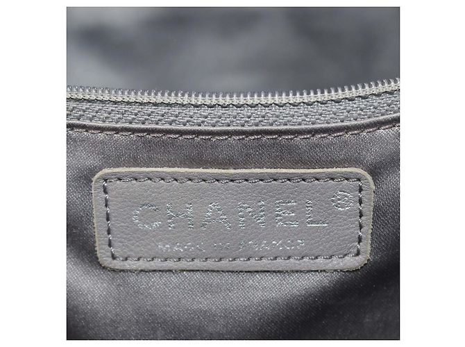 Sacola Chanel Funny Patchwork em vinil acolchoado cinza e tweed - vista 5
