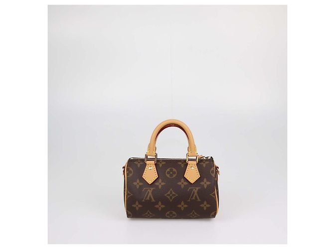 Borsa Nano Speedy in tela Monogram Louis Vuitton Marrone - vista 3
