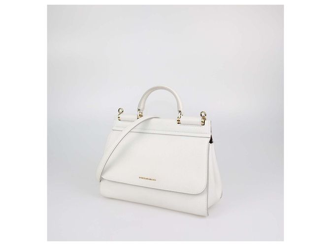 Borsa Sicily Medium Soft in pelle bianca Dolce & Gabbana Bianco - vista 2