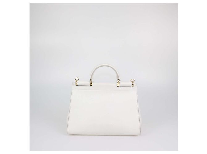 Borsa Sicily Medium Soft in pelle bianca Dolce & Gabbana Bianco - vista 3