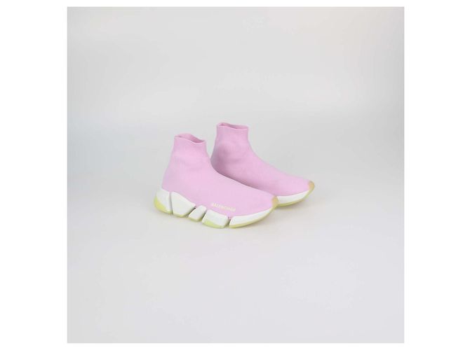 Sneakers Balenciaga Pink Knit Speed Trainer Rosa - vista 2
