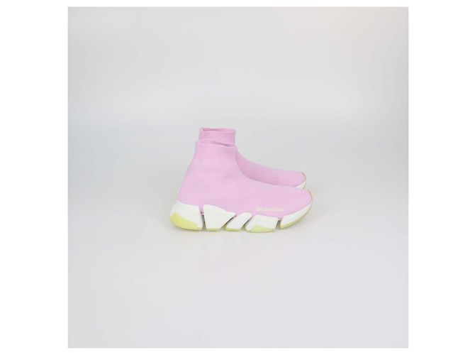 Sneakers Balenciaga Pink Knit Speed Trainer Rosa - vista 3