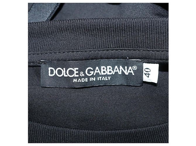 Bralette Dolce & Gabbana de mezcla de algodón negro con encaje y camiseta de cuello redondo - vista 5