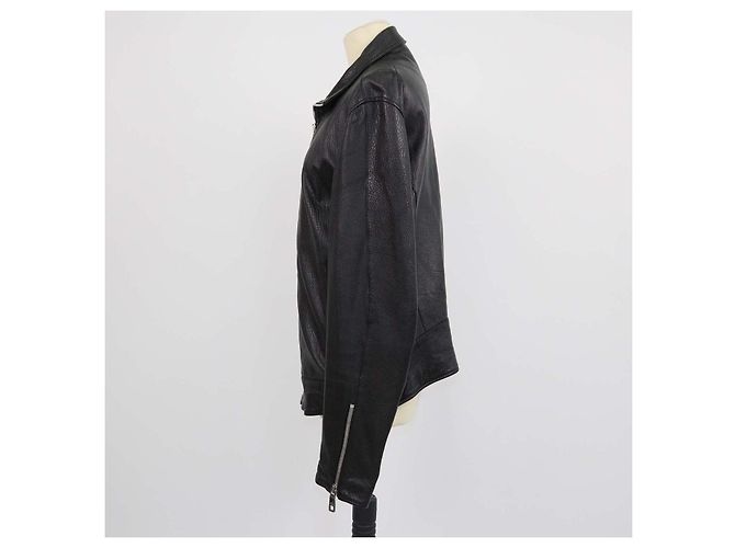 Giacca Dolce & Gabbana in pelle nera con tasche zip Nero - vista 2