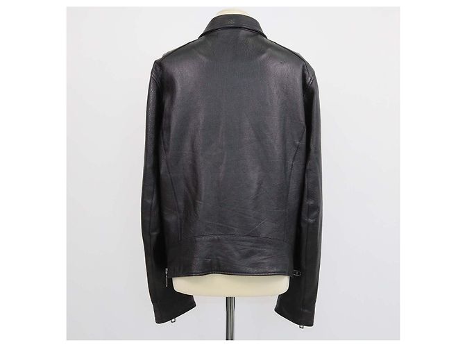 Giacca Dolce & Gabbana in pelle nera con tasche zip Nero - vista 3