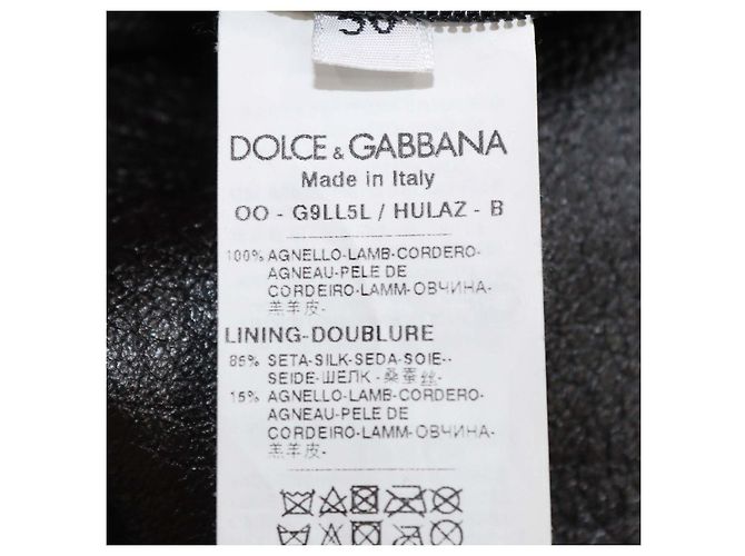 Giacca Dolce & Gabbana in pelle nera con tasche zip Nero - vista 6