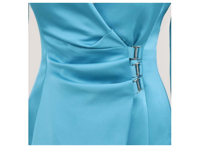 The Attico Capri Blue Jacqueline Mini-Kleid aus Polyester Blau - Ansicht 4
