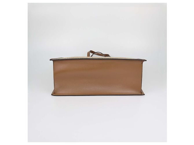Tote Versace in tela e pelle marrone con motivo allover - vista 4