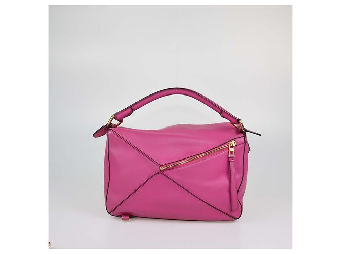 Borsa Puzzle Medium in pelle fucsia Loewe Rosa - vista 3