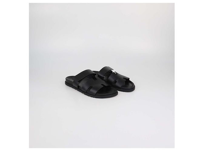 Hermès Sandali Chypre in pelle nera Hermes Nero - vista 2