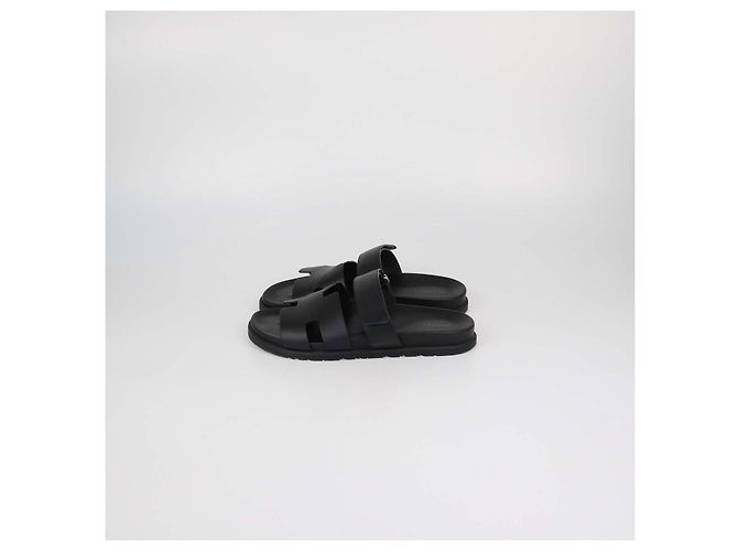 Hermès Sandali Chypre in pelle nera Hermes Nero - vista 4