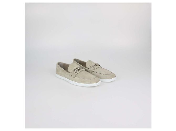 Hermès Mocassini Ignacio in camoscio Beige Esquisse Hermes Grigio - vista 2