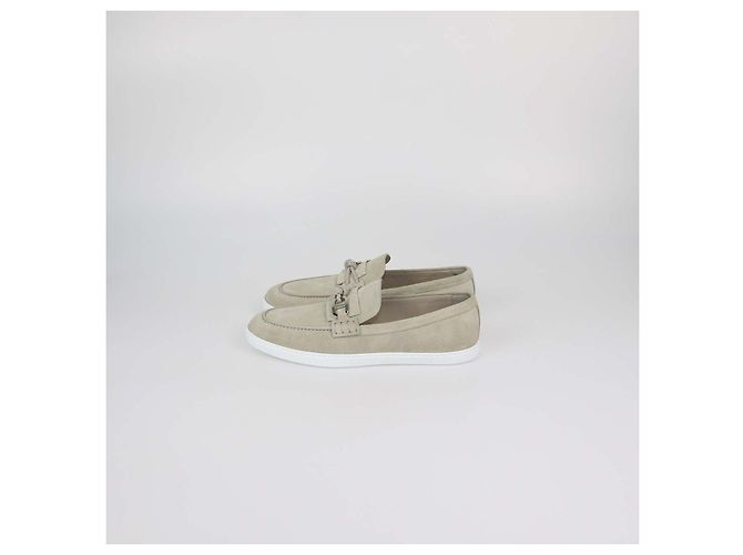 Hermès Mocassini Ignacio in camoscio Beige Esquisse Hermes Grigio - vista 4