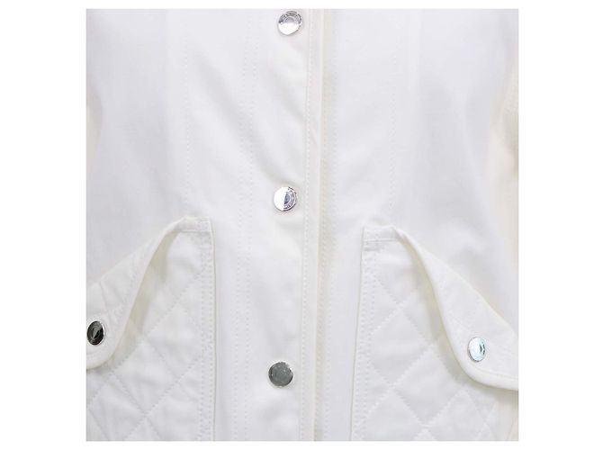 Hermès Chaqueta sin cuello Sellier Hermes de algodón blanco con botones - vista 4