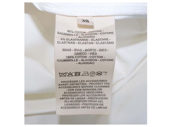 Hermès Chaqueta sin cuello Sellier Hermes de algodón blanco con botones - vista 6