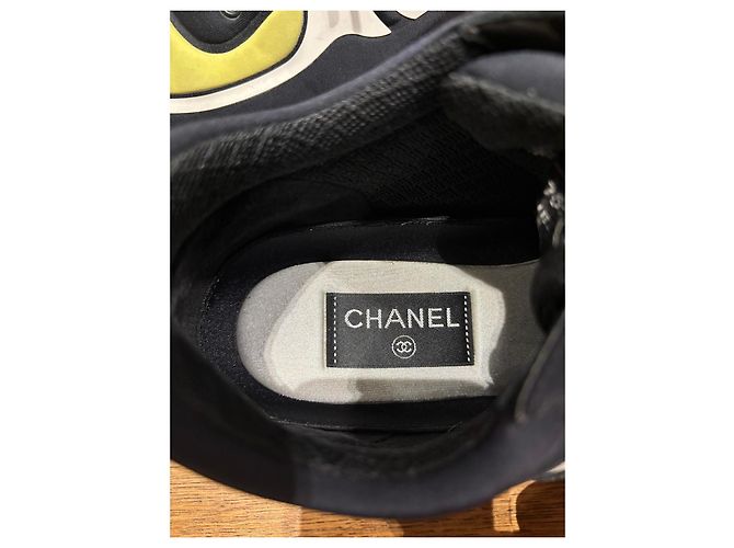 Sneakers Chanel CC Nero Bianco Giallo - vista 5