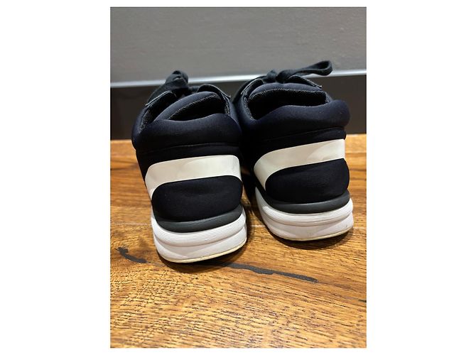 Sneakers Chanel CC Nero Bianco Giallo - vista 7