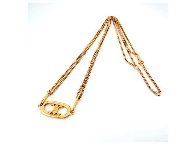 Céline Collar de doble cadena Celine Triomphe Dorado - vista 5