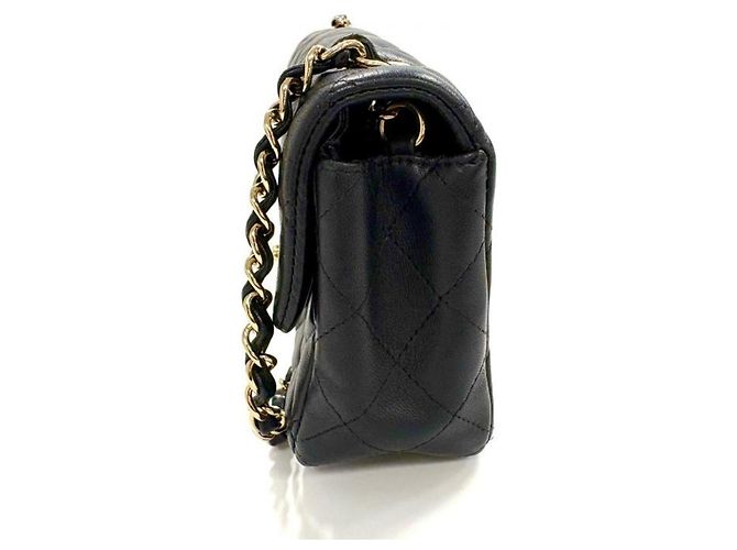 Borsa a tracolla Chanel Lambskin Matelassé 20 con catena Nero - vista 11