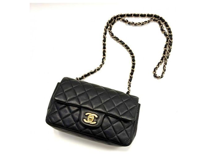 Borsa a tracolla Chanel Lambskin Matelassé 20 con catena Nero - vista 2