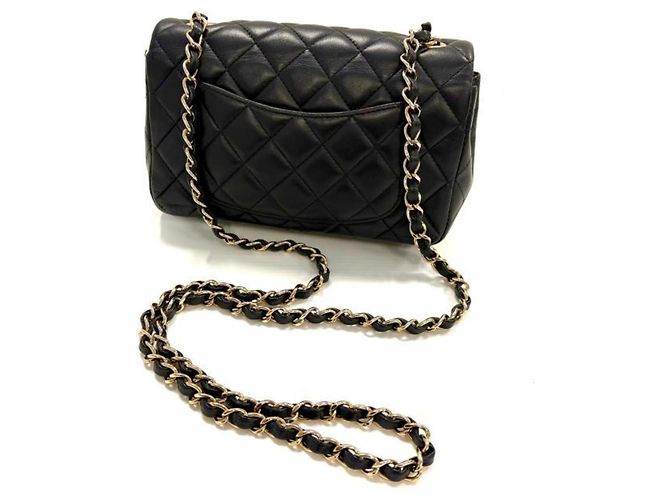 Borsa a tracolla Chanel Lambskin Matelassé 20 con catena Nero - vista 3