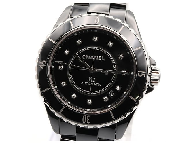 Chanel J12 12-Diamond Black Ceramic Watch - Model H5702 - view 3