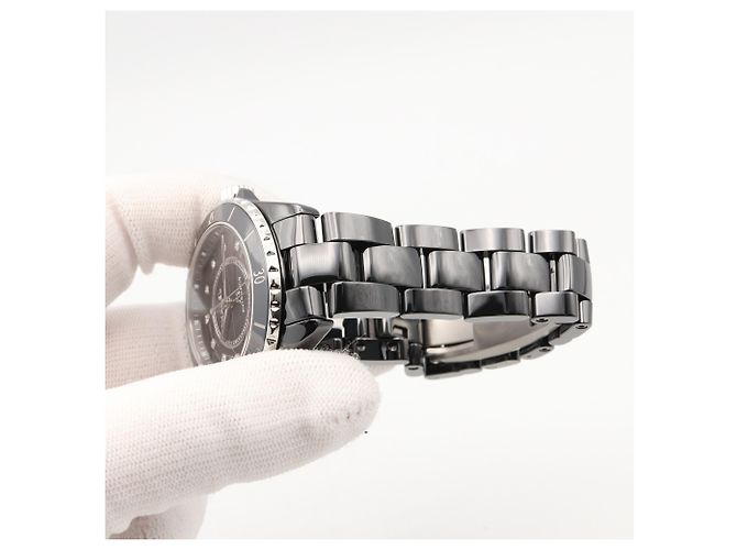 Chanel J12 12-Diamond Black Ceramic Watch - Model H5702 - view 8
