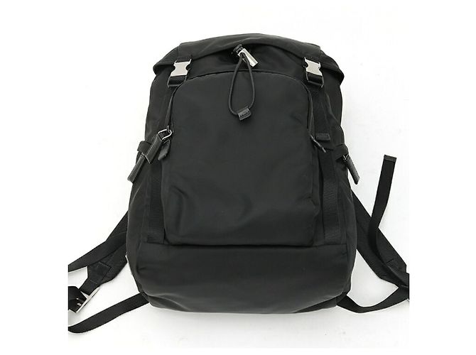 Prada Nylon x Saffiano Leather Backpack Black - view 4