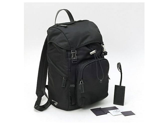 Prada Nylon x Saffiano Leather Backpack Black - view 8