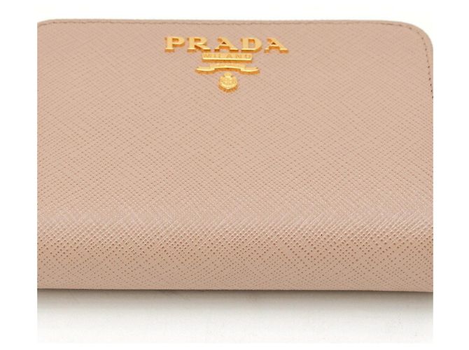 Cartera compacta Prada Saffiano Beige - vista 3