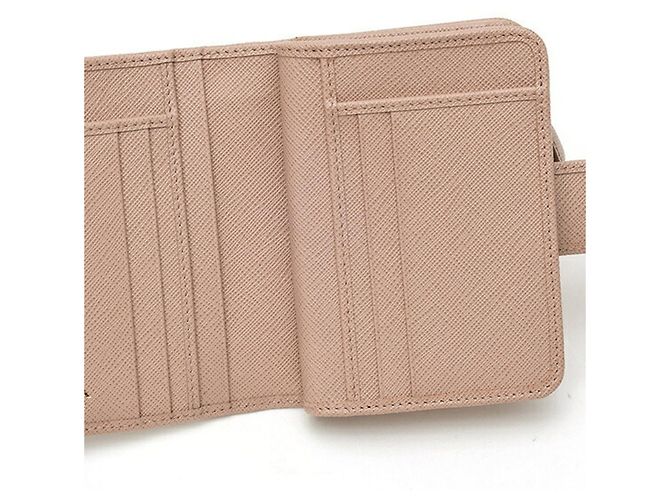 Cartera compacta Prada Saffiano Beige - vista 4