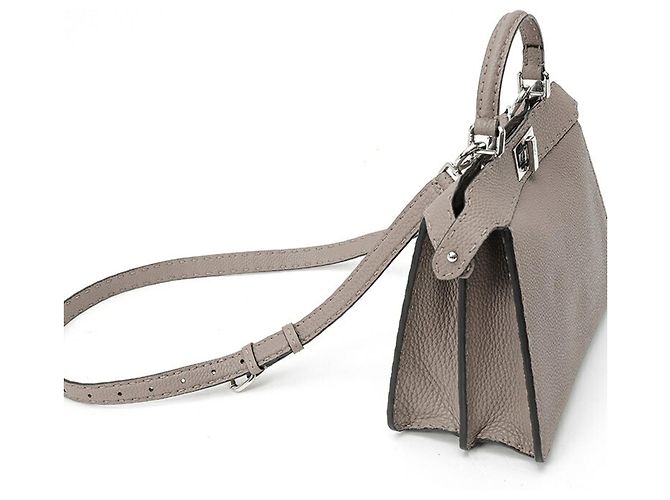 Borsa a spalla piccola Fendi Peekaboo I See You Grigio - vista 2