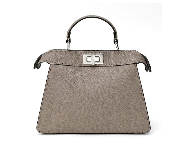 Borsa a spalla piccola Fendi Peekaboo I See You Grigio - vista 3