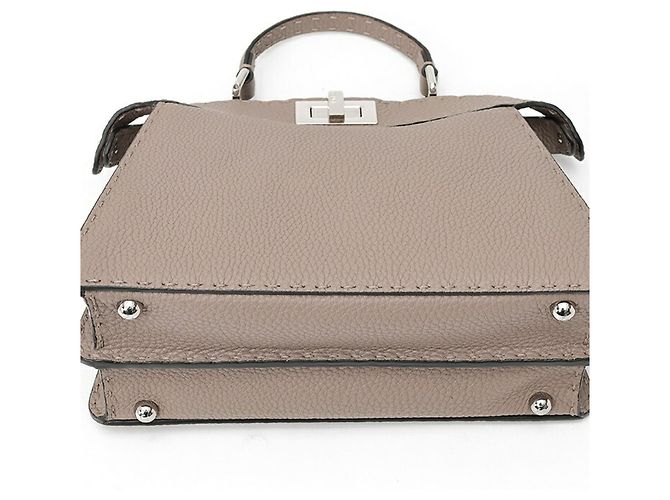 Borsa a spalla piccola Fendi Peekaboo I See You Grigio - vista 4