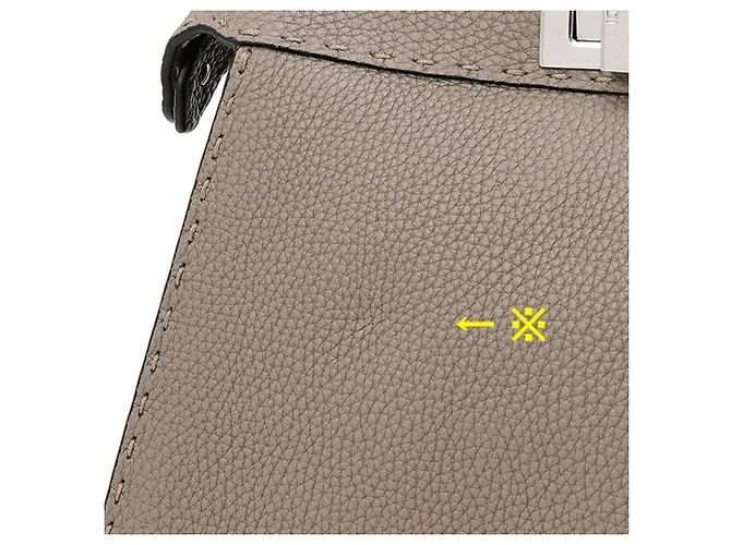 Borsa a spalla piccola Fendi Peekaboo I See You Grigio - vista 5