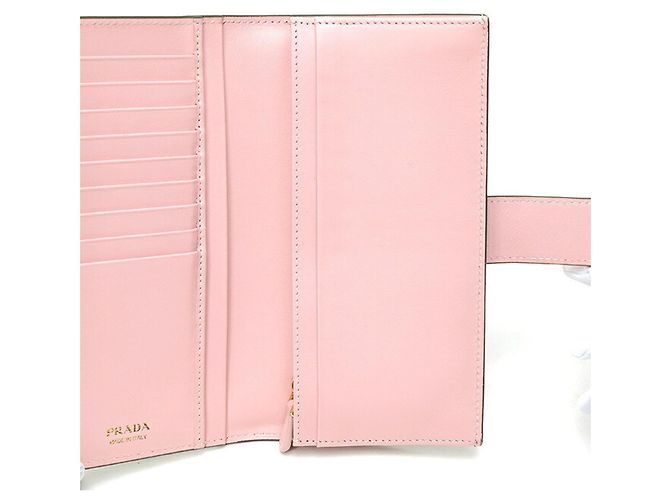Cartera larga Prada de piel Saffiano con triángulo Castaño Rosa - vista 4