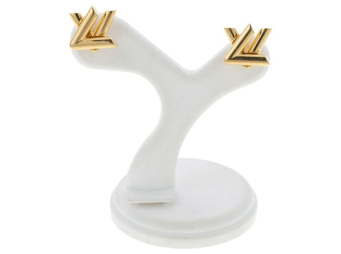 Orecchini a bottone in metallo dorato Louis Vuitton D'oro - vista 2