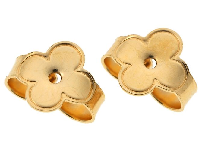 Orecchini a bottone in metallo dorato Louis Vuitton D'oro - vista 5