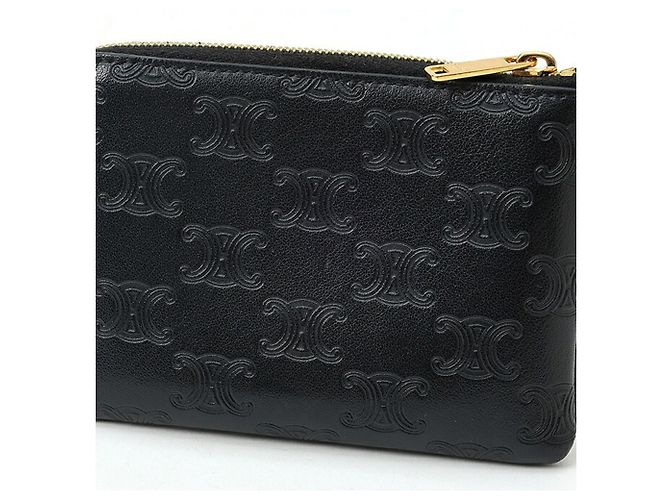 Céline Celine Triomphe Coin & Card Pouch Schwarz - Ansicht 2