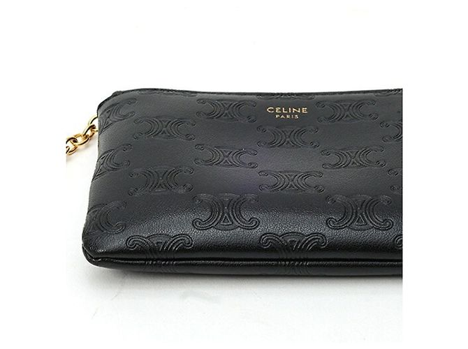 Céline Celine Triomphe Coin & Card Pouch Schwarz - Ansicht 3