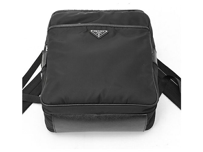 Prada Nylon x Saffiano Leather Rucksack Schwarz - Ansicht 4