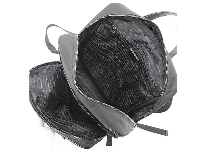 Prada Nylon x Saffiano Leather Rucksack Schwarz - Ansicht 5