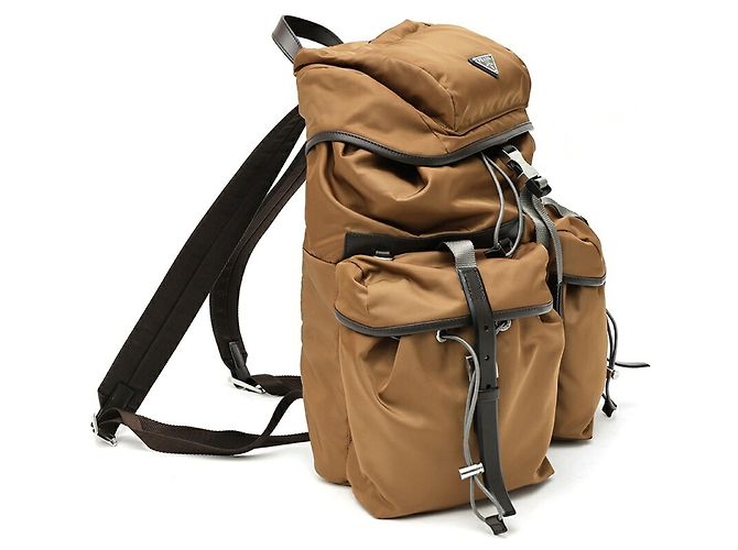 Prada Re-Nylon x Leather Rucksack Braun - Ansicht 2