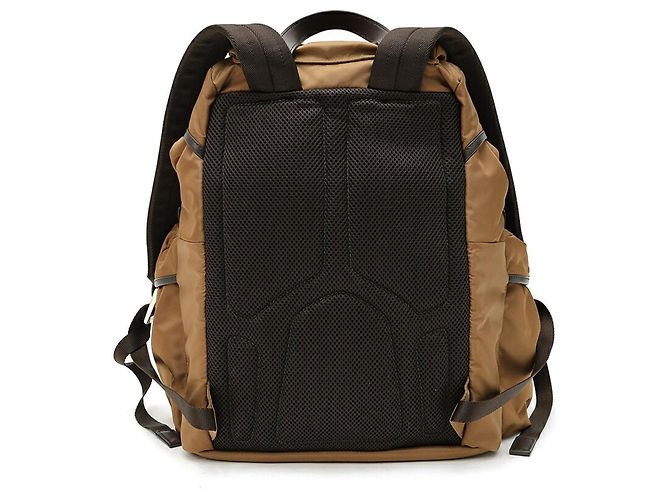 Prada Re-Nylon x Leather Rucksack Braun - Ansicht 3