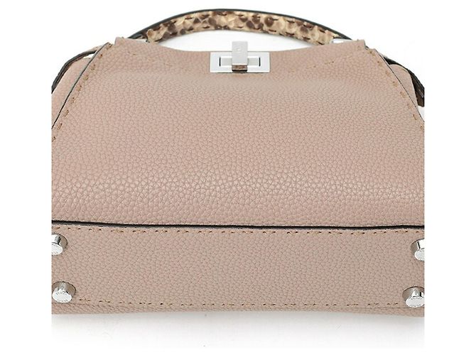 Borsa Fendi Peekaboo Small Selleria Grigio - vista 4