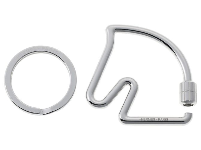 Hermès Portachiavi Hermes Cheval Argento - vista 3