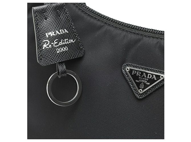 Borsa Mini Prada Re-Edition 2000 in Re-Nylon Nero - vista 5