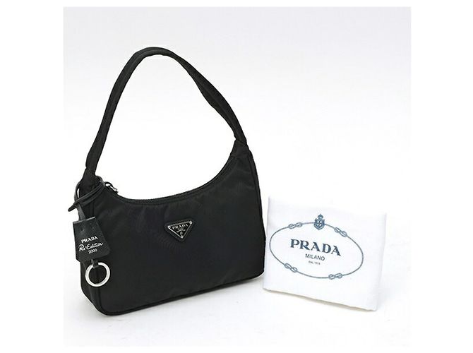Borsa Mini Prada Re-Edition 2000 in Re-Nylon Nero - vista 7