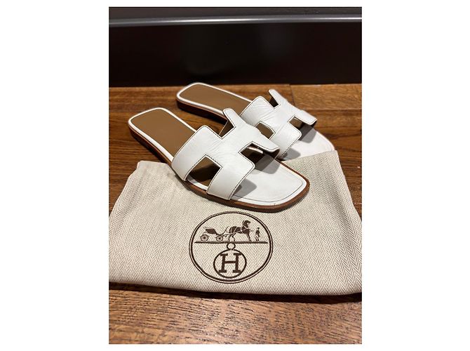 Hermès Oran 39,5 Bianco - vista 10