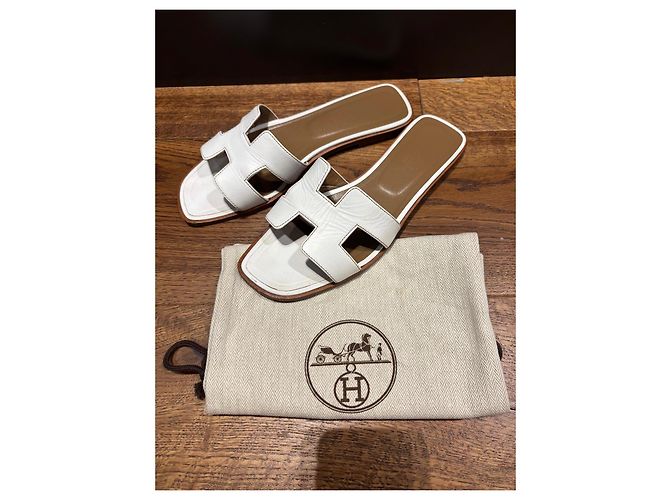 Hermès Oran 39,5 Bianco - vista 2